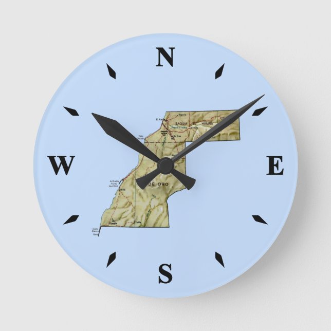 Western Sahara Map Clock (Front)