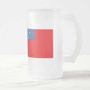 Western Samoa Flag Frosted Glass Beer Mug