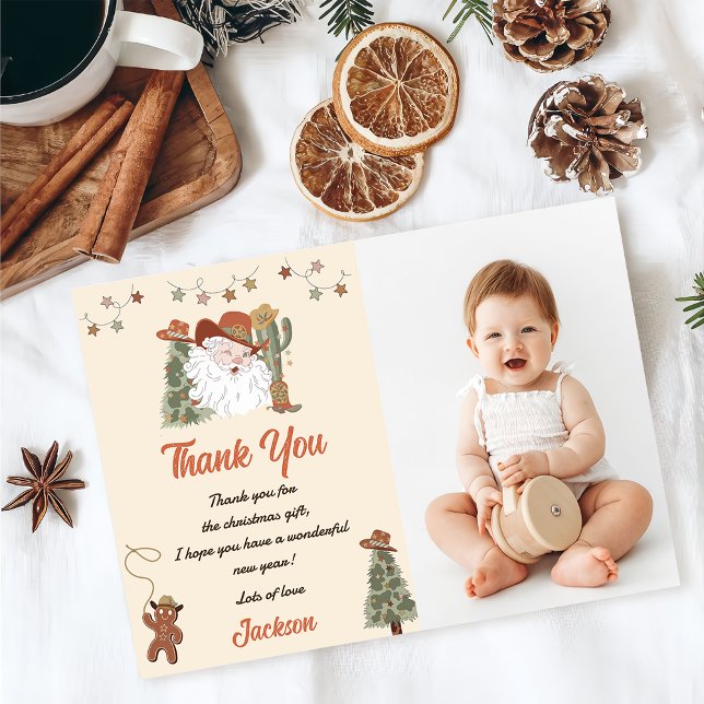 Western Santa Christmas Party Thank You Card Photo (Creator Uploaded)