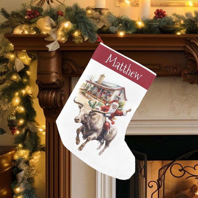 Western Santa Cowboy Christmas Southwestern  Small Christmas Stocking (Creator Uploaded)