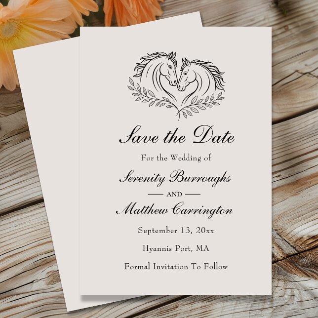 Western Save the Date Horse Rustic Wedding Announcement (Creator Uploaded)