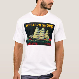 Western Shore Pear Crate LabelHood, CA T-Shirt