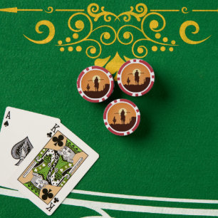 western silhouettes  poker chips