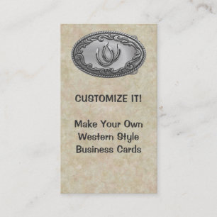 Western Silver Buckle Business Card