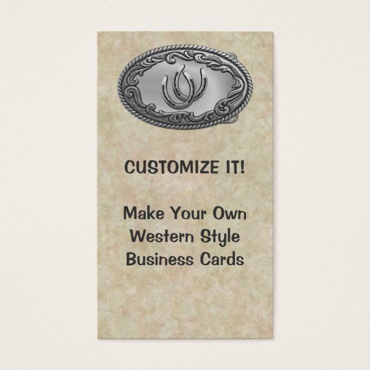 Western Silver Buckle Business Card