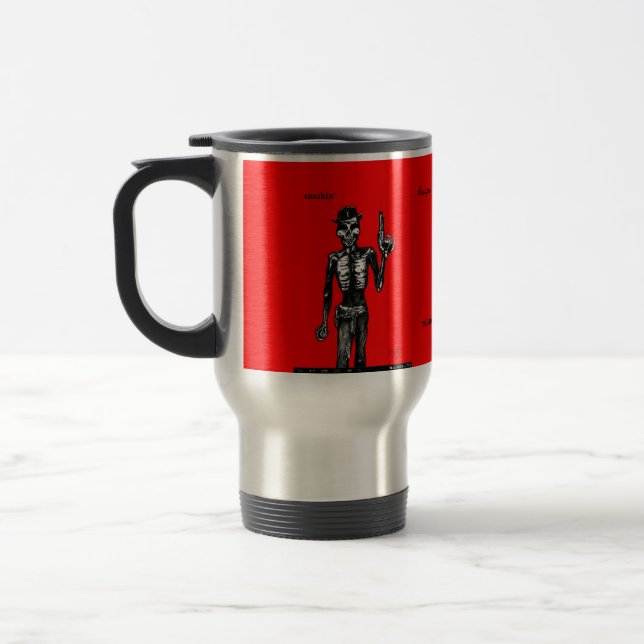 Western Skeleton Gunfighter - Smokin' Coffee Mug (Left)