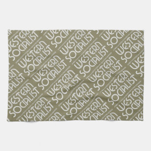 Western Socialist beige teatowel Tea Towel