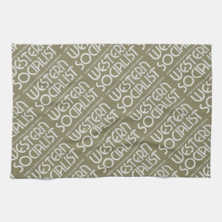 Western Socialist beige teatowel Tea Towel