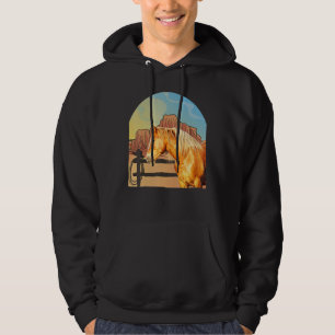 Western Sorrel Stock Horse in Western Landscape Hoodie