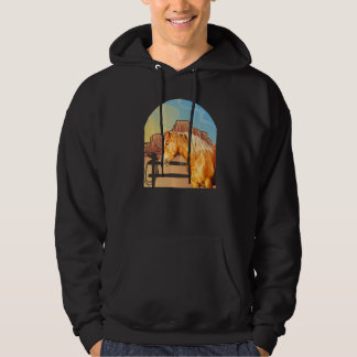 Western Sorrel Stock Horse in Western Landscape Pr Hoodie