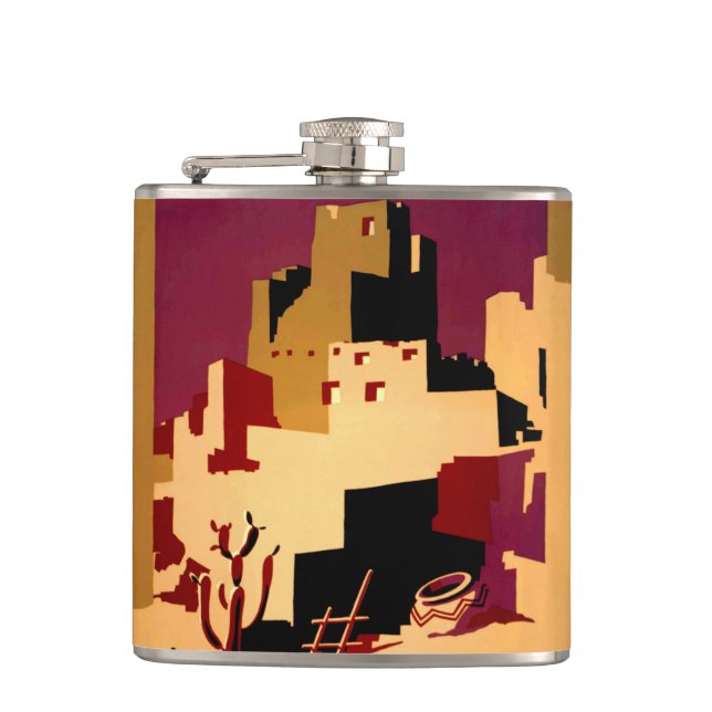 Western Southwest Pueblo WPA National Hip Flask (Front)