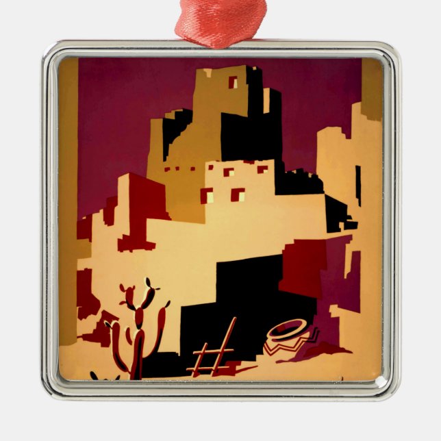 Western Southwest Pueblo WPA National Metal Tree Decoration (Front)