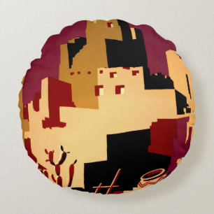 Western Southwest Pueblo WPA National Round Cushion