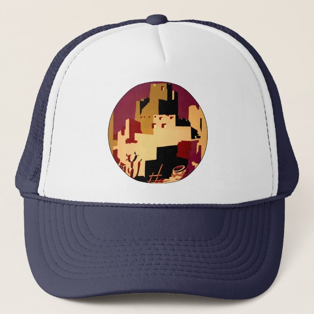 Western Southwest Pueblo WPA National Trucker Hat (Front)