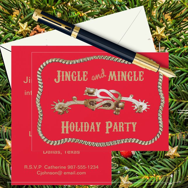 Western Spurs Jingle All The Way Christmas Invitation (Creator Uploaded)