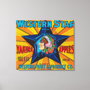 Western Star Apple Label - Yakima, WA Canvas Print