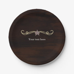 Western Star Country Rustic Birthday Party Plates
