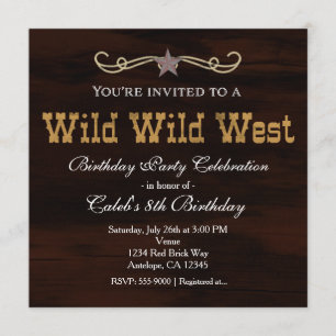 Western Star Country WILD WEST BIRTHDAY Invitation