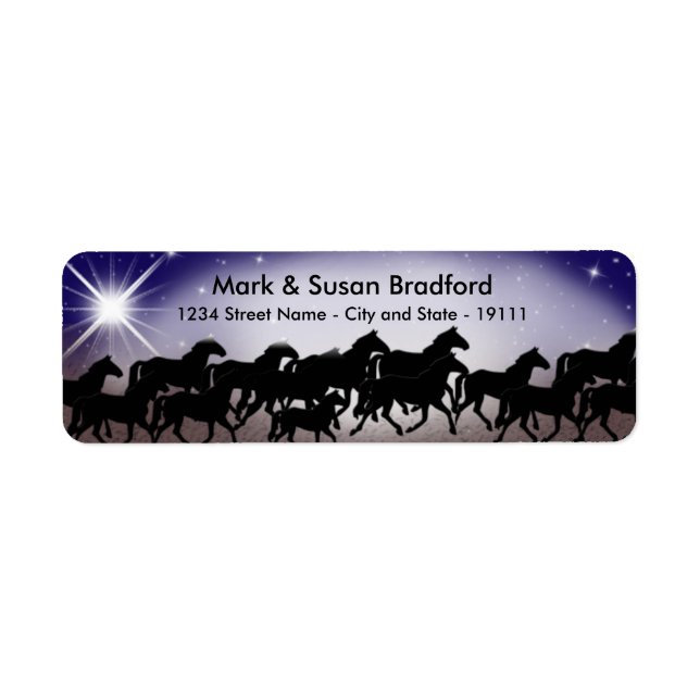 WESTERN STARRY NIGHT/HORSES - RETURN LABELS (Front)