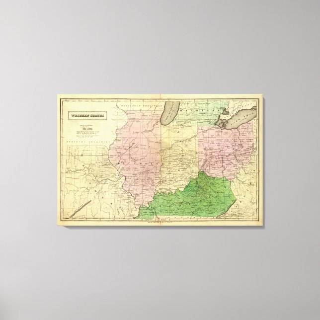 Western States Olney Map Canvas Print (Front)