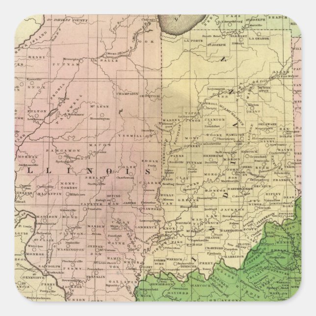 Western States Olney Map Square Sticker (Front)