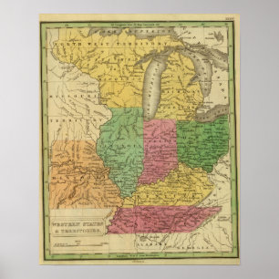 Western states, territories poster