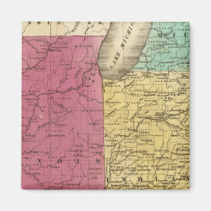 Western States with inset map of Upper Michigan Magnet