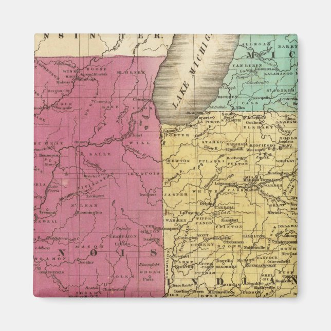 Western States with inset map of Upper Michigan Magnet (Front)