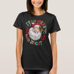 Western Stay Merry And Bright Santa Claus Hippie C T-Shirt