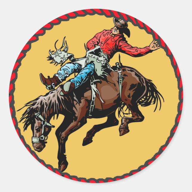 Western Sticker Rodeo Bronc Rider (Front)