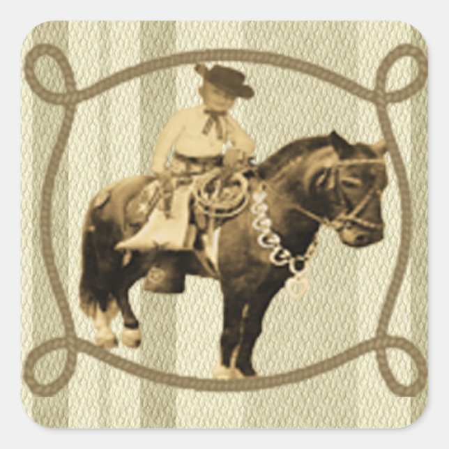 Western Sticker Vintage Cowboy (Front)