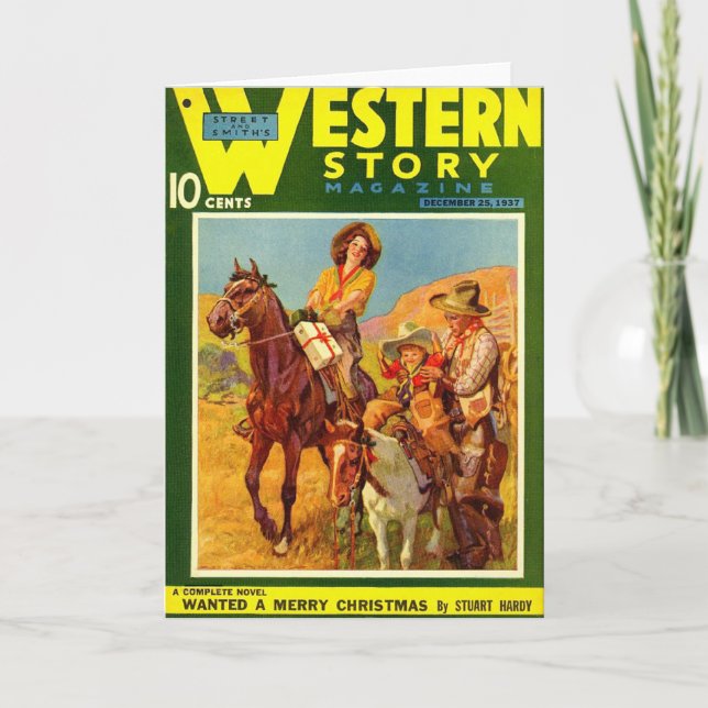 Western Story 1937 Christmas magazine cover Holiday Card (Front)