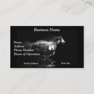 Western-style Galloping Pinto Horse and Smoke Business Card