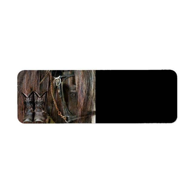 Western Style Horse And Cowboy Boots (Front)