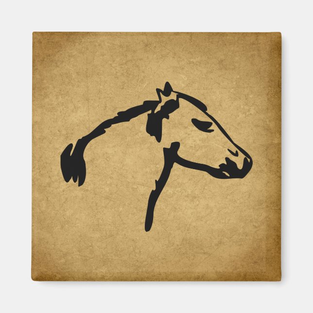 Western Style Horse Profile Fridge Magnet (Front)