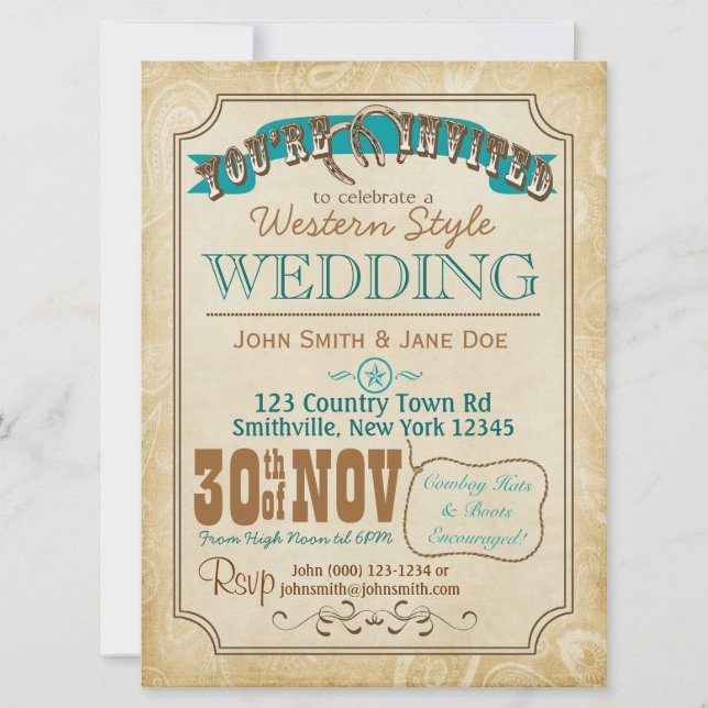 Western Style Invitation (Front)