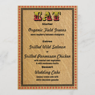 Western Style Reception PartyDinner Menu Invitation