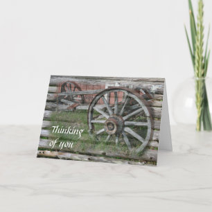 Western Style Rustic Wagon Wheel Greeting Card