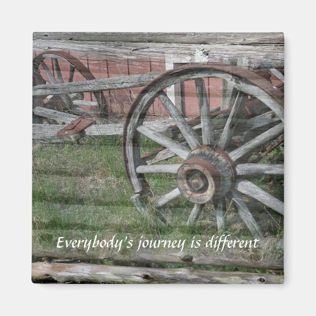 Western Style Rustic Wagon Wheel Magnet (Front)