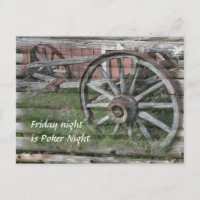 Western Style Rustic Wagon Wheel Postcard