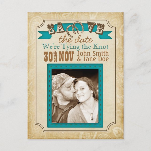 Western Style Save the Date Cards (Front)