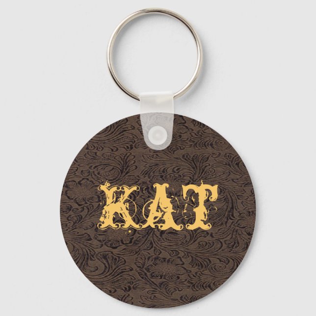 Western Style Tool Leather Print Keychain (Front)