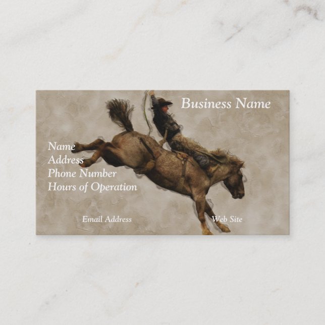 Western-style Western-style Bucking Bronco Cowboy Business Card (Front)
