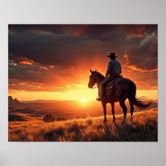 Western Sunset (11 x 14) Poster