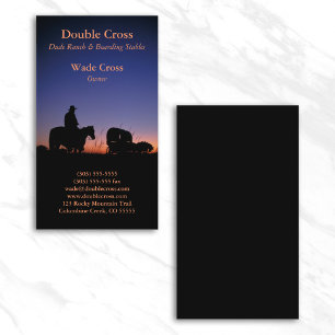 Western Sunset Photo Dude Ranch Business Card