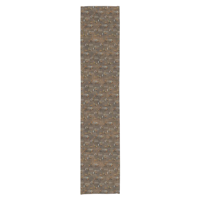 Western Table Runner Rodeo Design Brown (Front)