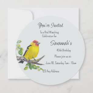 Western Tanager Bird Birdwatcher Birthday Invitation