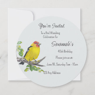Western Tanager Bird Birdwatcher Birthday Invitation