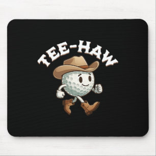 Western Tee Haw Y'all Funny Golf Ball Cowboy South Mouse Mat
