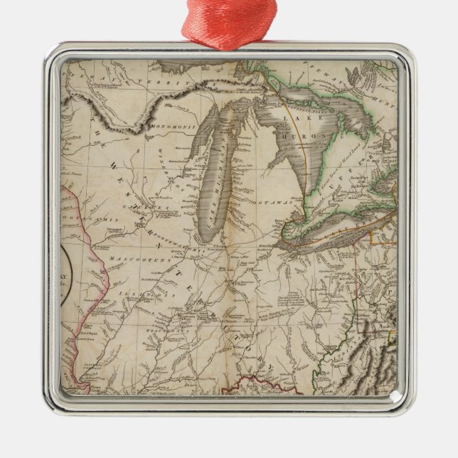 Western Terr, Kentucky, Pennsylvania, etc Metal Tree Decoration (Front)